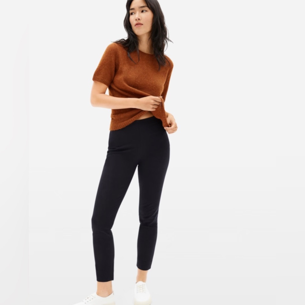 Everlane The Side-Zip Stretch Cotton Pant Black Size 4